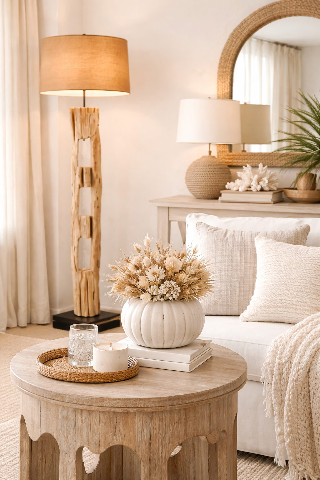 Winter Bleached Farm Post Floor Lamp