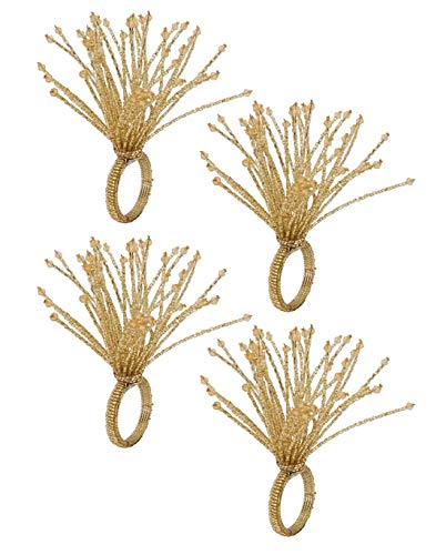 Hand Beaded Spray Design Decorative Napkin Rings