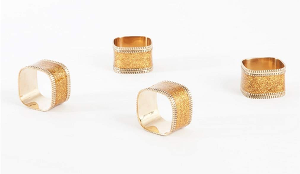Sparkling Square Design Napkin Rings