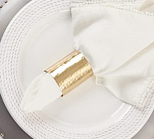 Glamour Hammered Design Brass Napkin Rings