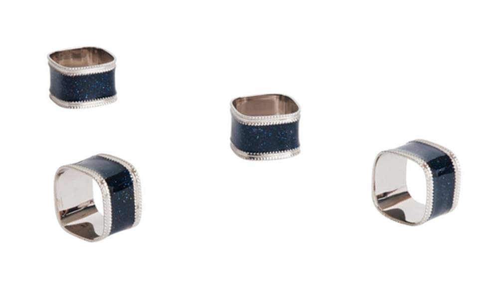 Sparkling Square Design Napkin Rings
