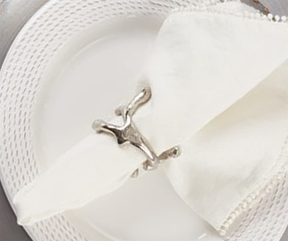 Modern Twigs Aluminum Napkin Rings