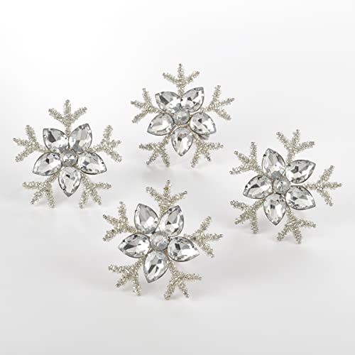 Beaded Snowflake Holiday Napkin Rings