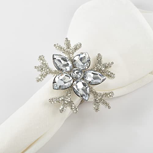 Beaded Snowflake Holiday Napkin Rings