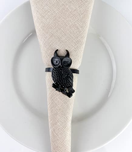 Perched Owl Metal Napkin Rings
