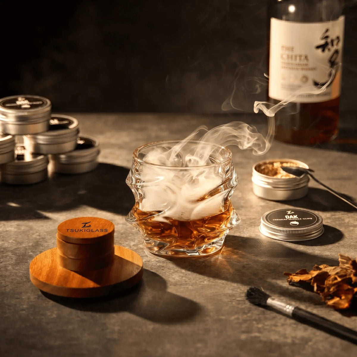 Kit de fumage Tsuki pour whisky et cocktail (ensemble Storm)