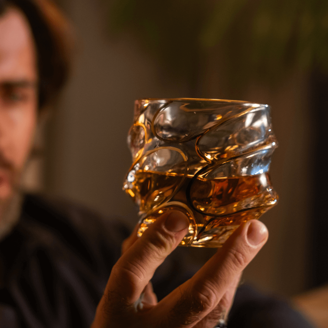 Verre à whisky en cristal japonais Gold Line Storm
