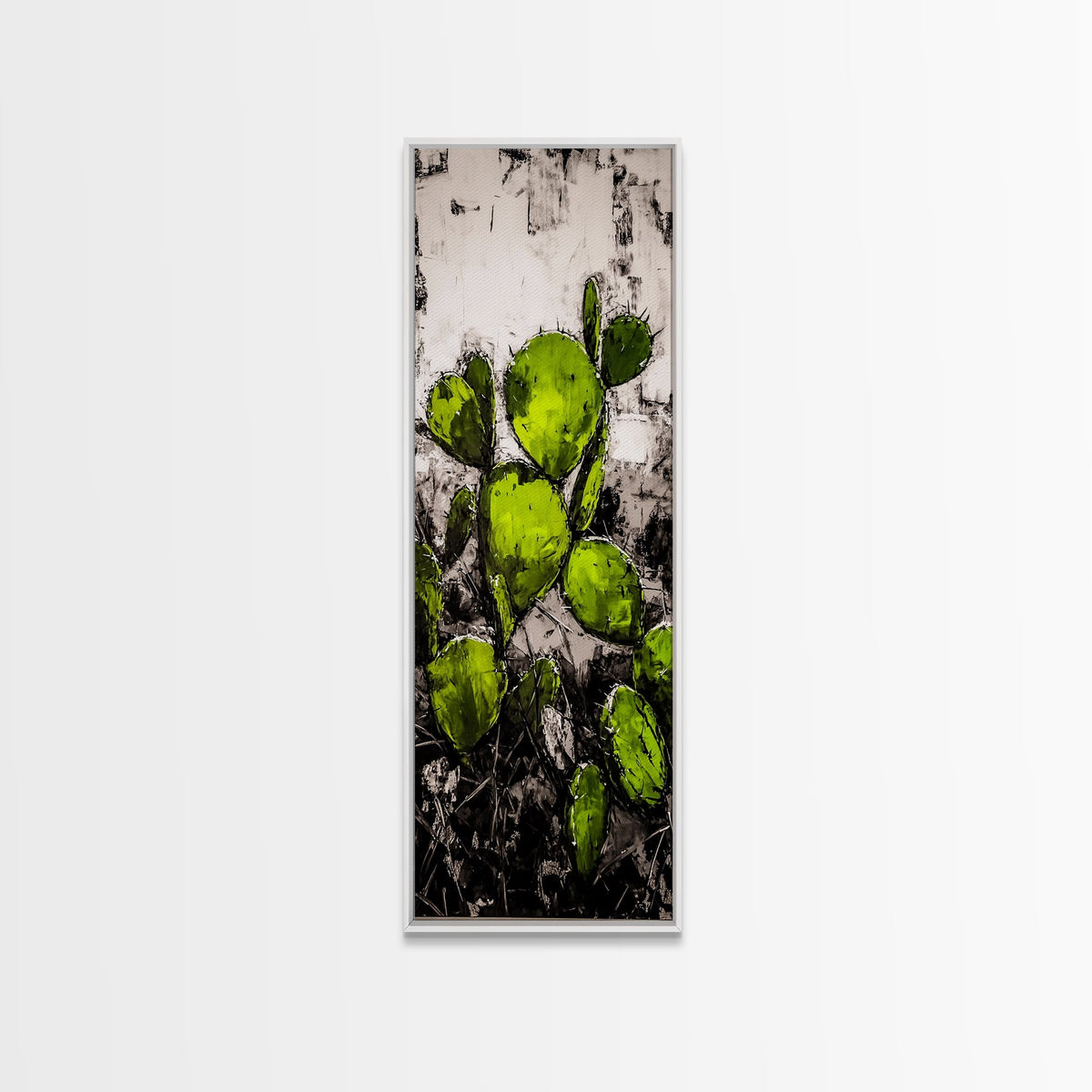 Impression sur toile effet vieilli art cactus décoration murale sud-ouest peinture paysage désertique décoration chambre d'amis décor chaleureux