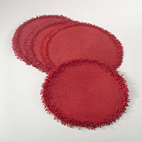 Isla Handmade Glass Beaded Design 15-inch Round Placemat