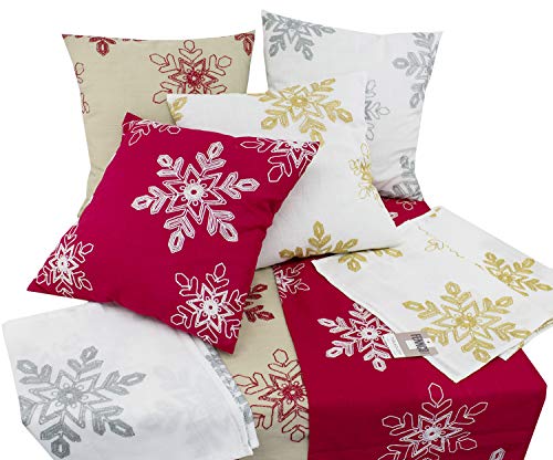 Fennco Styles Holiday Nivalis Collection Snowflake Design Christmas Decorative Throw Pillow - 3 Colors