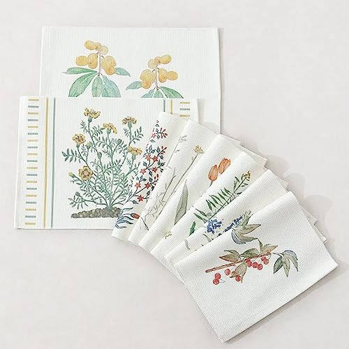 Botanical Floral Print Cotton Blend Woven Table Placemats