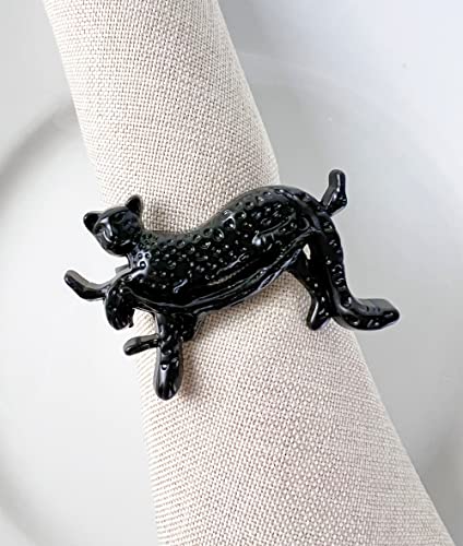 Ronds de serviette en métal léopard