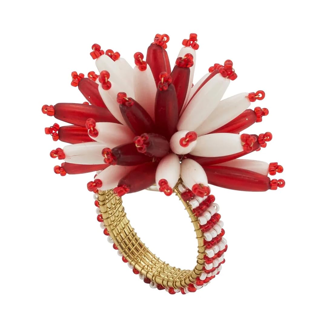 Hand Beaded Bouquet Holiday Napkin Rings