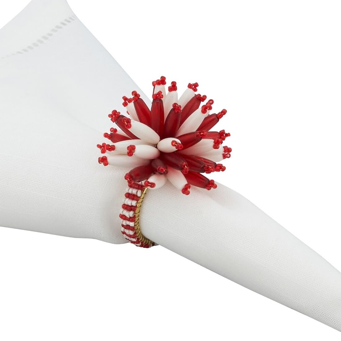 Hand Beaded Bouquet Holiday Napkin Rings