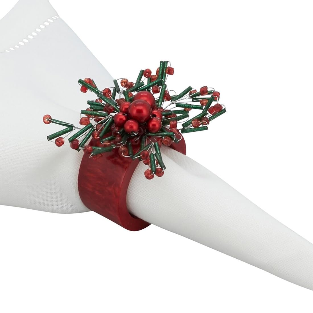 Finery Beaded Holiday Napkin Rings