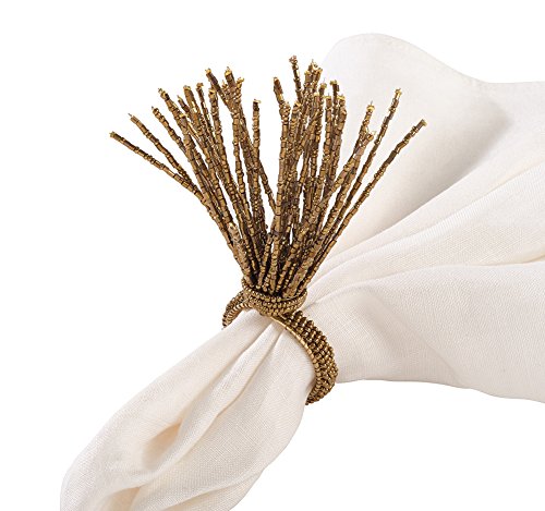 Hand Beaded Spray Design Decorative Napkin Rings
