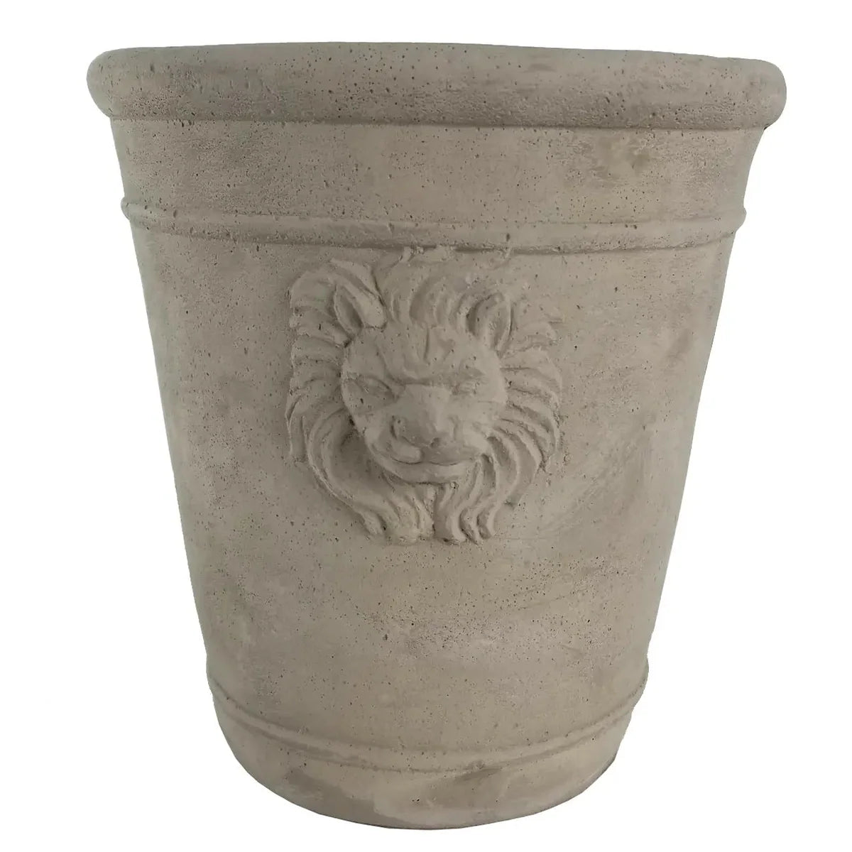 Jardinière tête de lion en ciment moulé