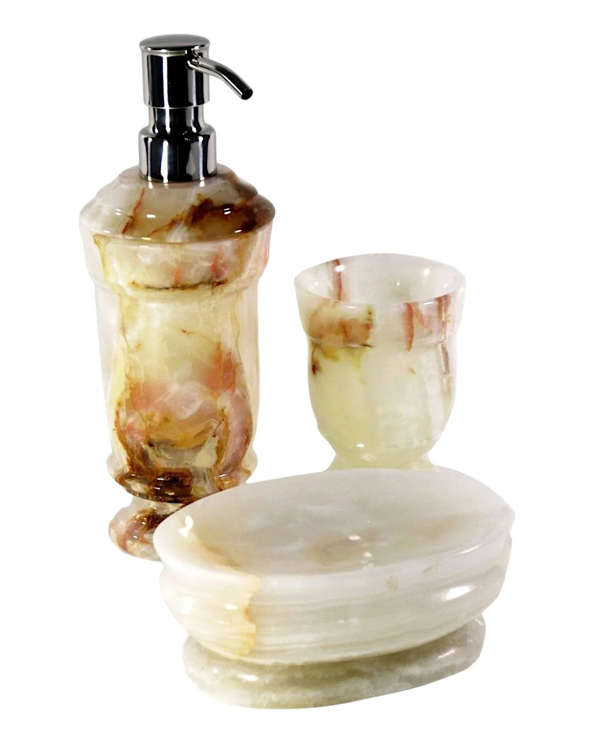 Ensemble d'accessoires de salle de bain 3 pièces en onyx blanc