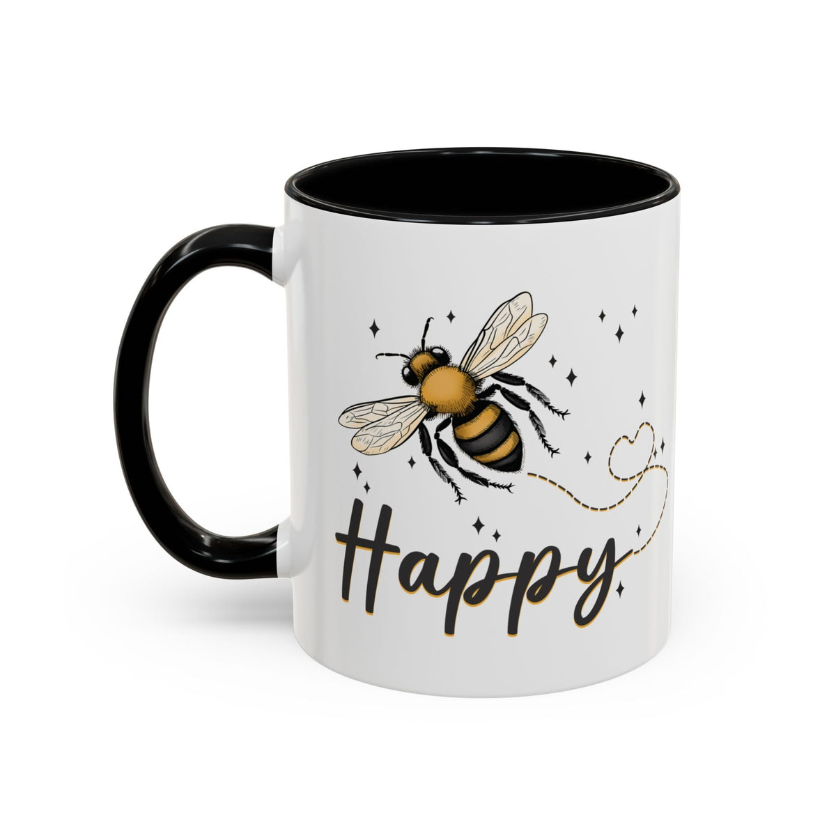 Mug en céramique abeille fantaisie « Bee Happy » - Mug à café style cottage