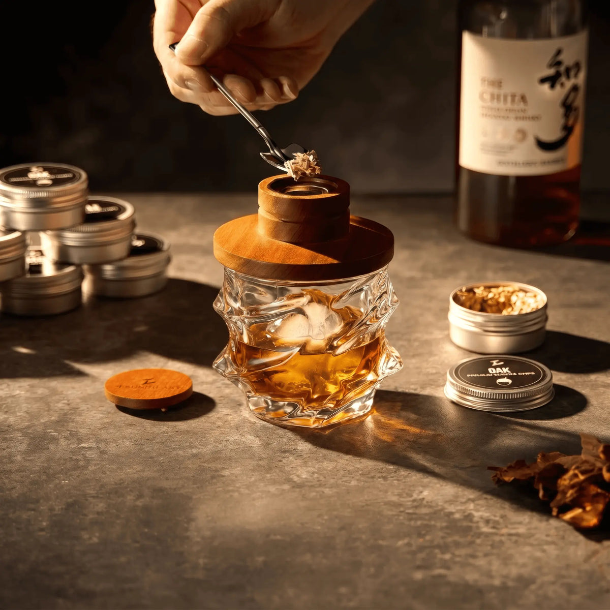 Kit de fumage Tsuki pour whisky et cocktail (ensemble Storm)