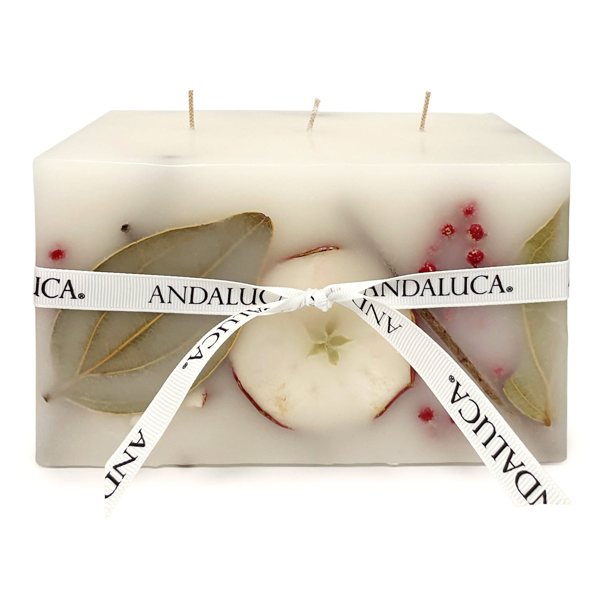 Candela botanica rettangolare a 3 stoppini Harvest Cider