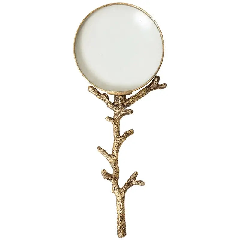 Antique Style Gold Branch Handle Magnifying Glass