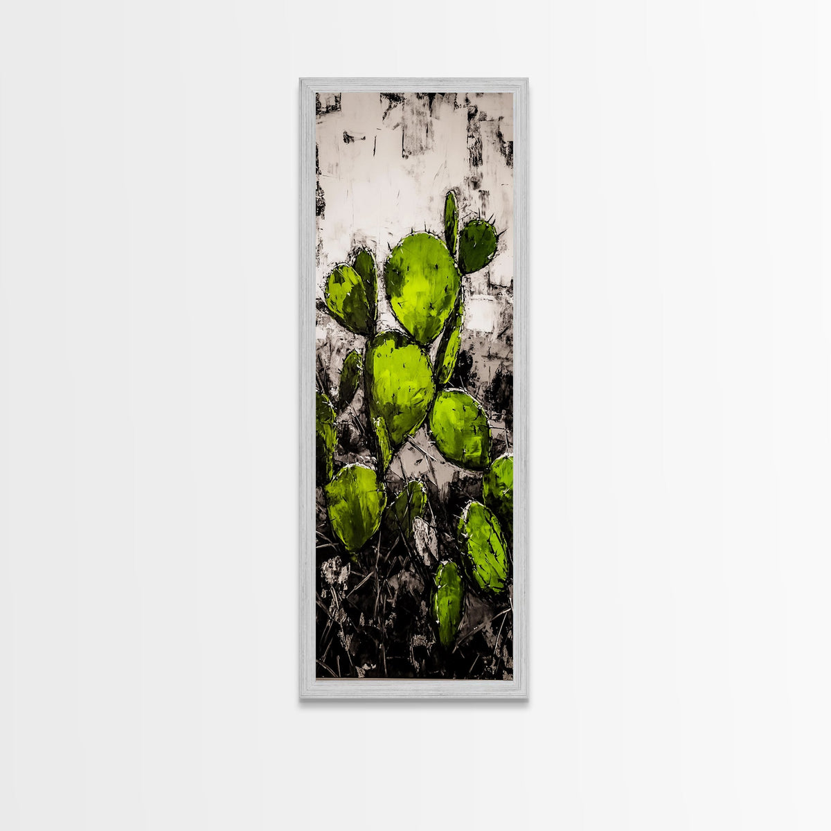 Impression sur toile effet vieilli art cactus décoration murale sud-ouest peinture paysage désertique décoration chambre d'amis décor chaleureux
