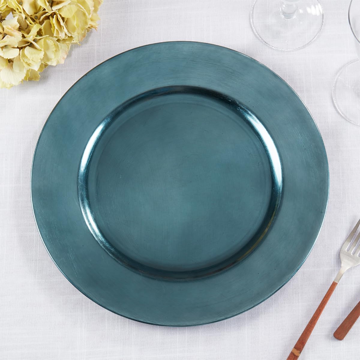 Fennco Styles Classic Rustic Deisgn Holiday Decorative Charger Plates 13" Round, Set of 4