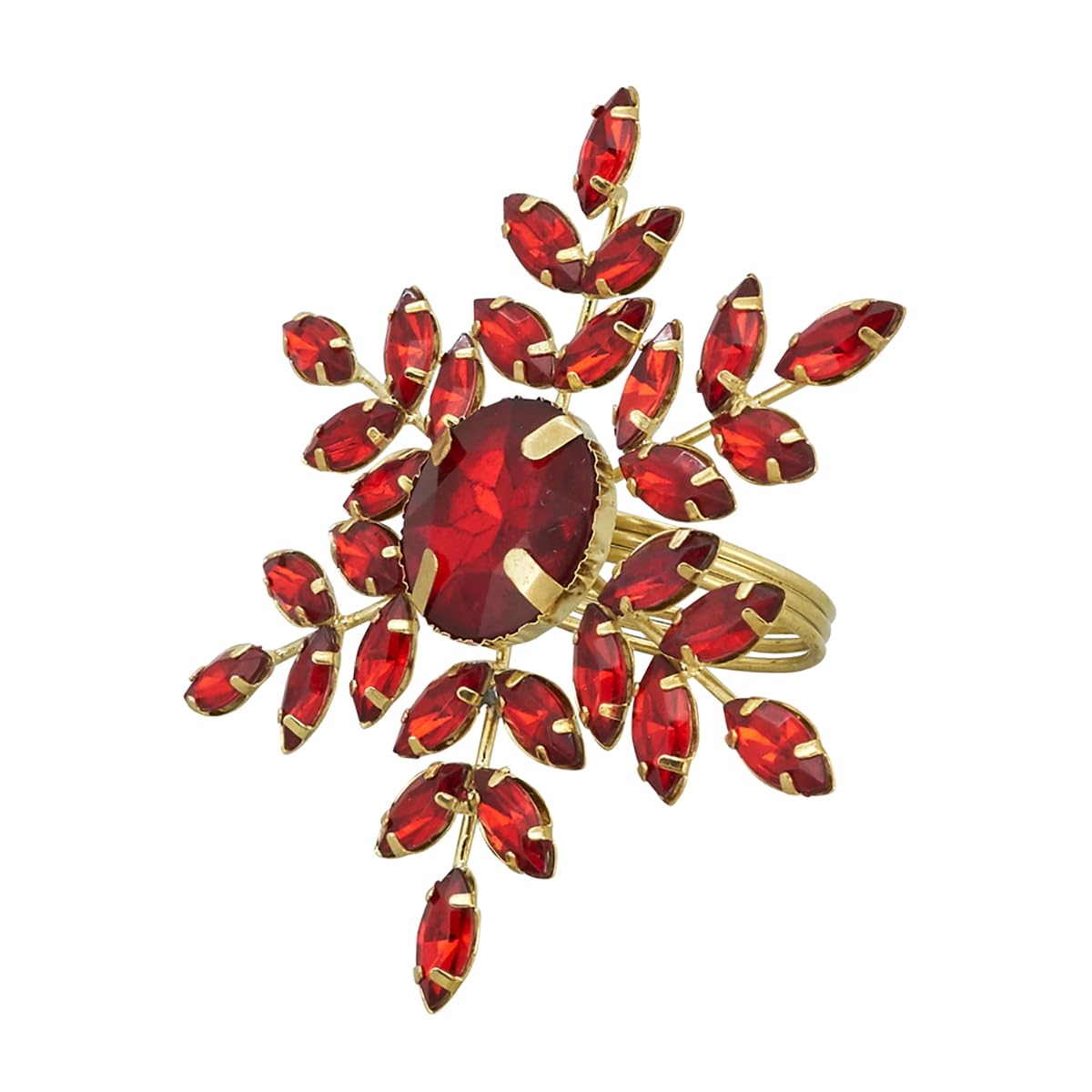 Fennco Styles Beaded Elegant Snowflake Napkin Rings, Set of 4 - Jeweled Holiday Napkin Holders for Home Décor, Christmas, Banquets, Weddings and Special Occasions