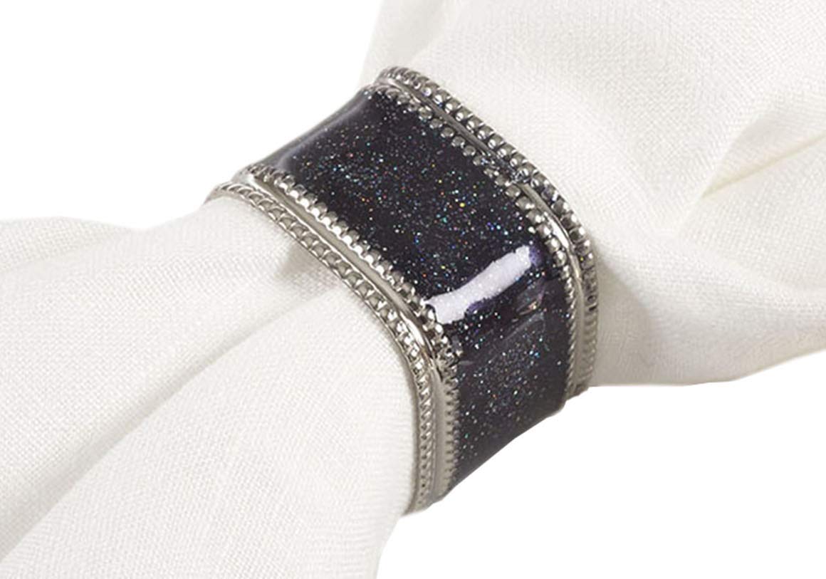 Sparkling Square Design Napkin Rings