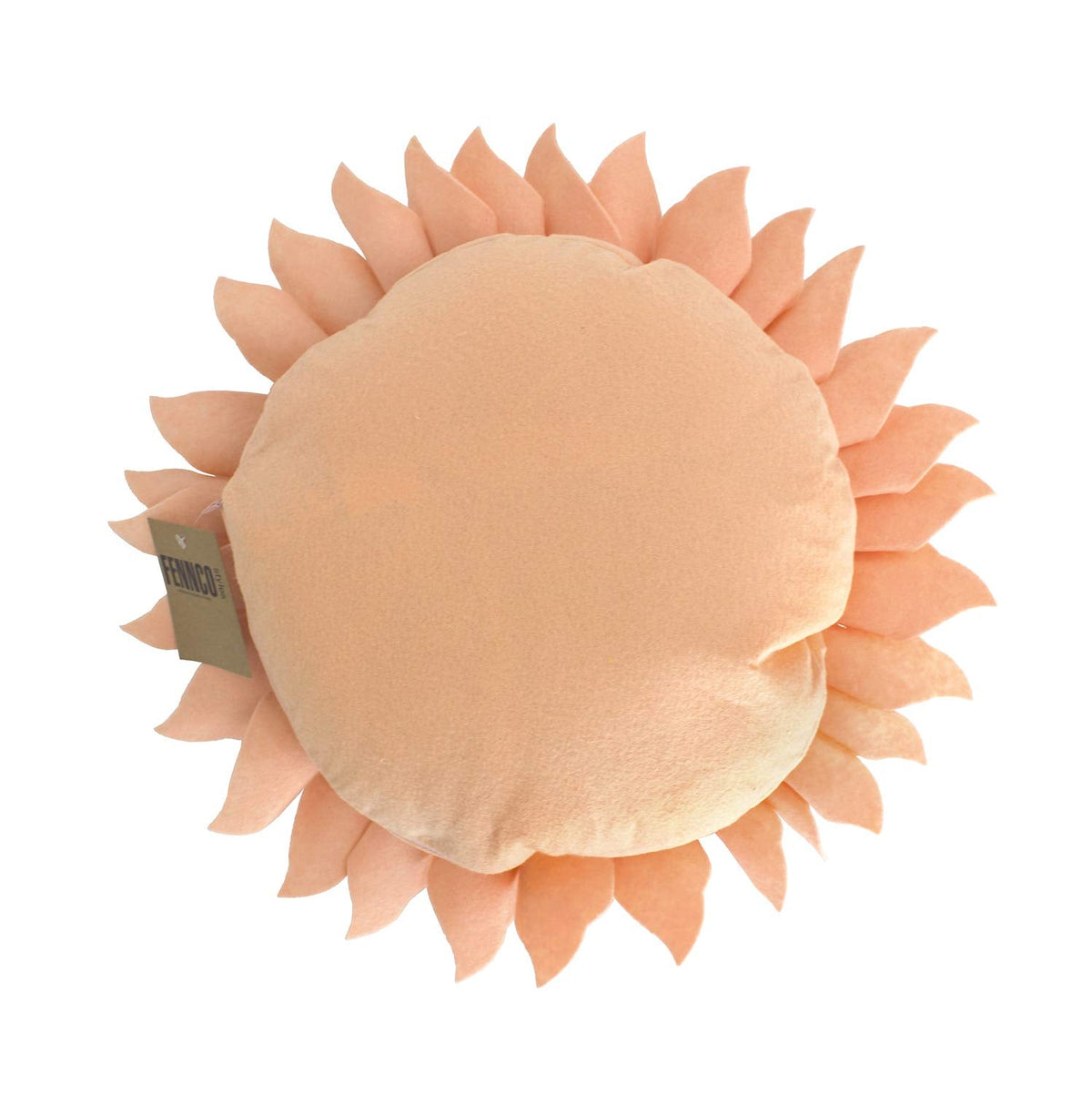 Fennco Styles Handmade Garden 3D Sunflower Decorative Filled Throw Pillow 13" Round - Gold Floral Pillow for Couch, Living Room and Bedroom Décor