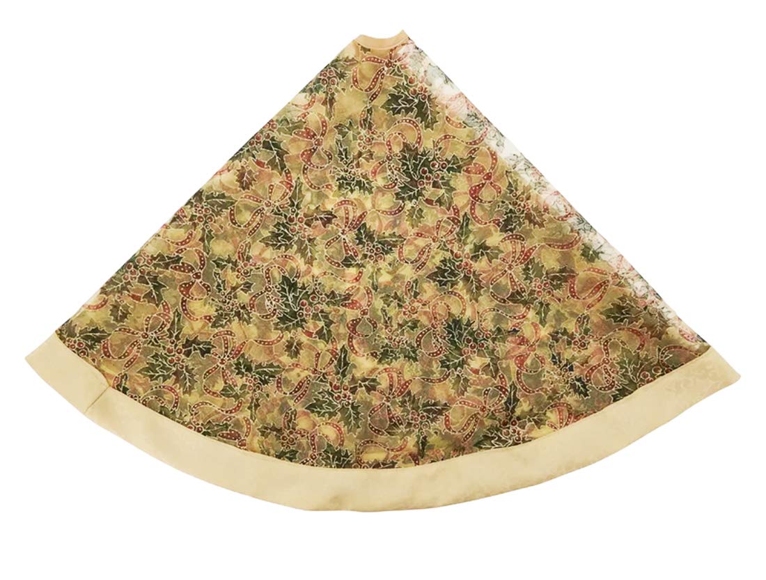 Gold Accent Christmas Holiday Tree Skirt (48")