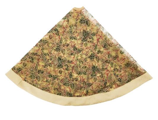 Gold Accent Christmas Holiday Tree Skirt (48")