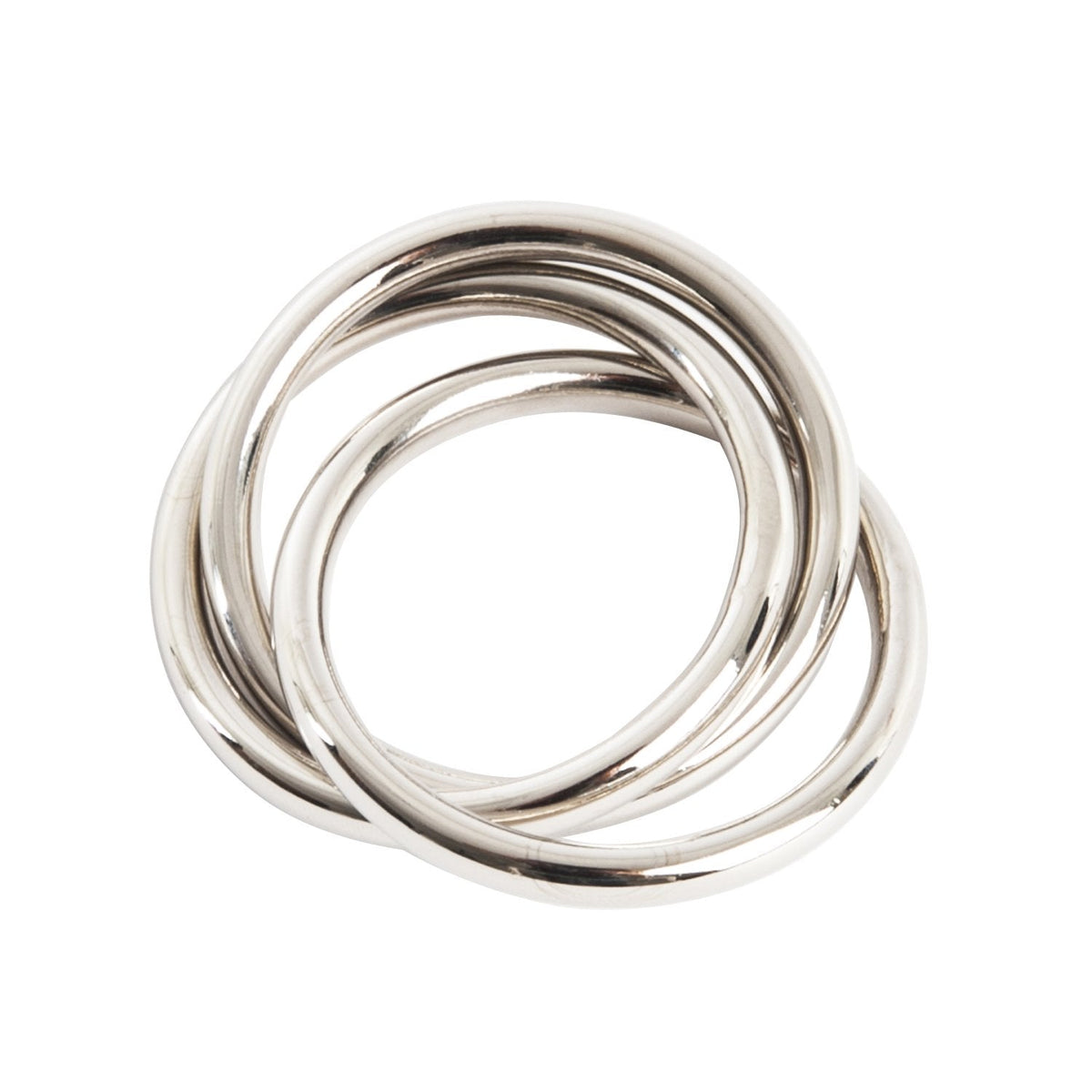Classic Three Rings Design Silver Metal Napkin Rings