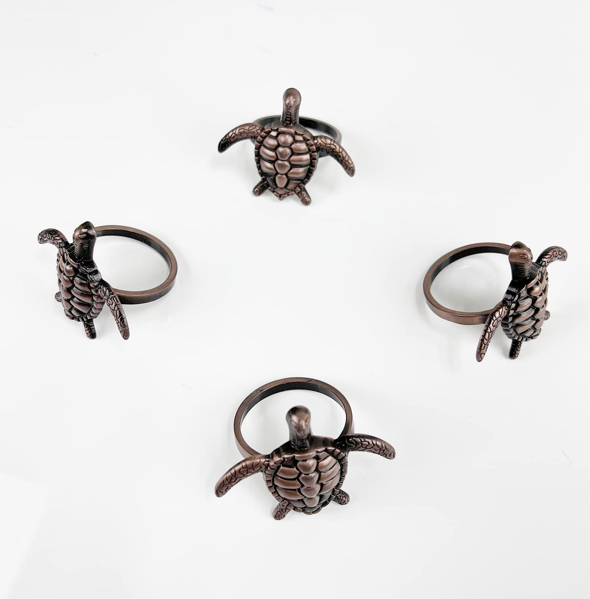 Nature's Touch Sea Turtle Metal Napkin Rings