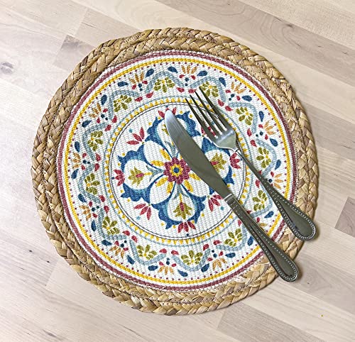 Eclectic Mandala Water Hyacinth Edge Placemats