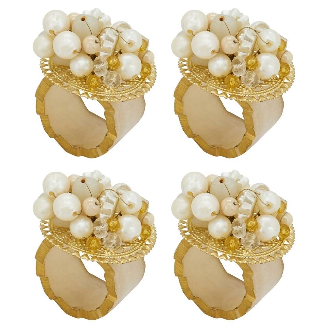 Beaded Radiance Resin Napkin Rings