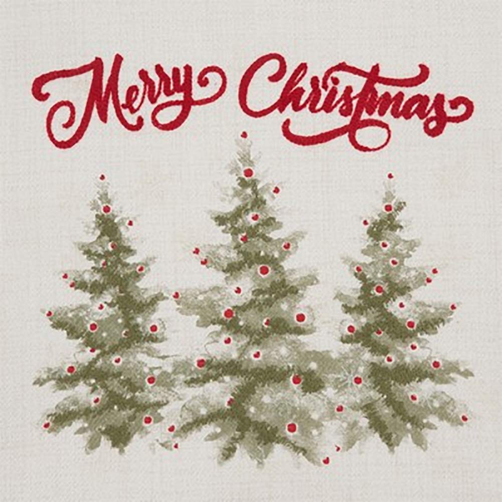 Merry Christmas Holiday Trees Decorative Table Runner (13" W x 72" L)