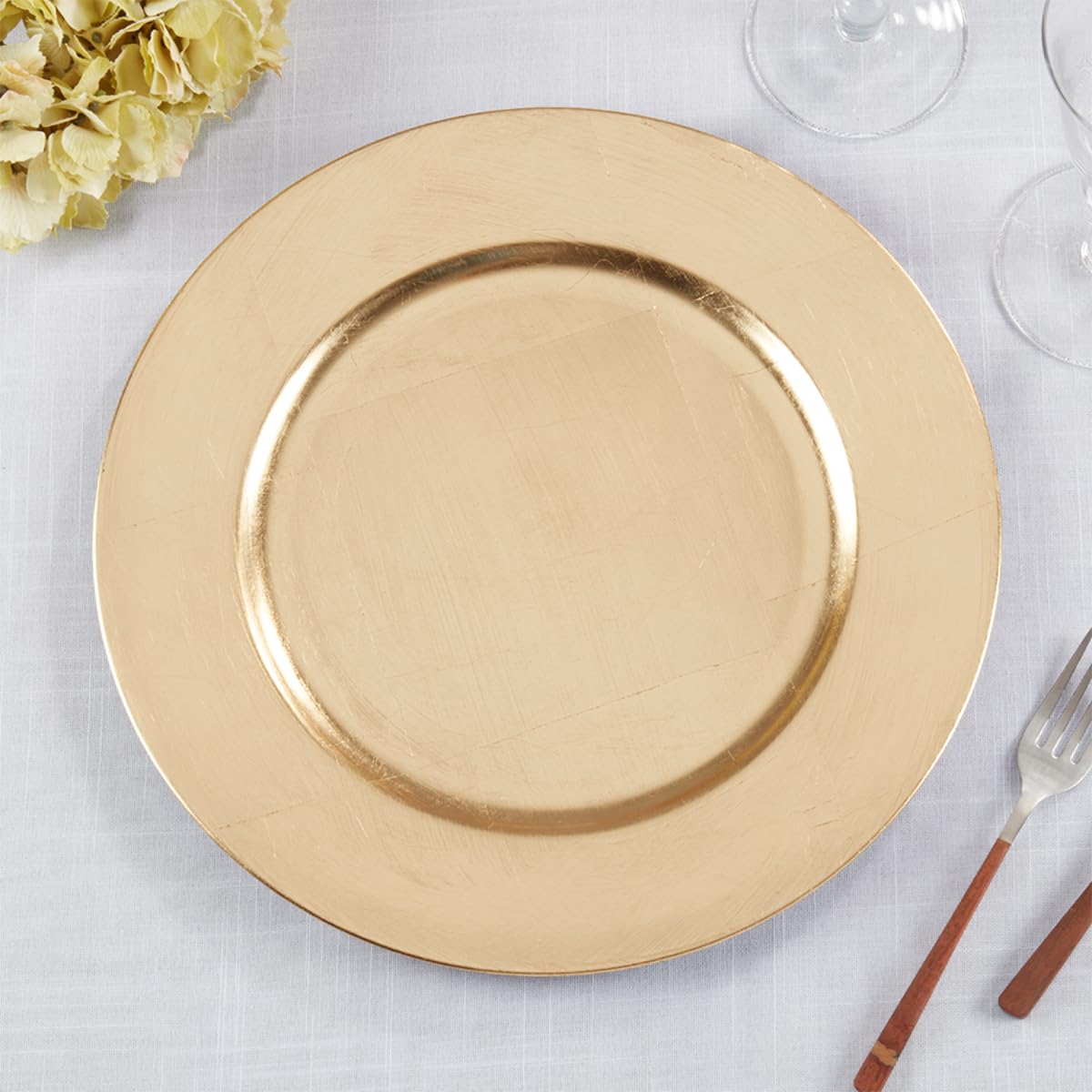 Fennco Styles Classic Rustic Deisgn Holiday Decorative Charger Plates 13" Round, Set of 4