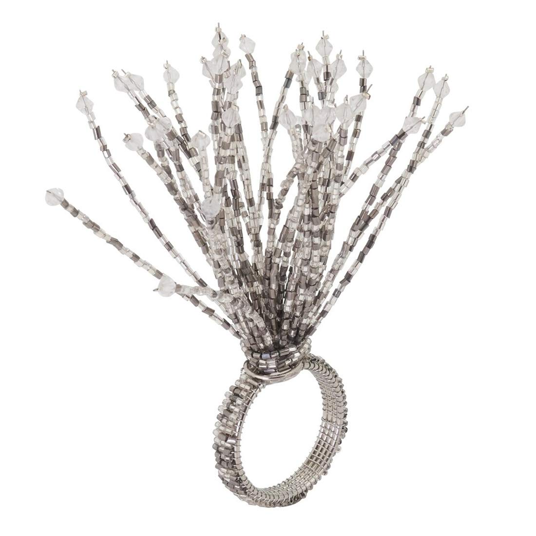 Hand Beaded Spray Design Decorative Napkin Rings