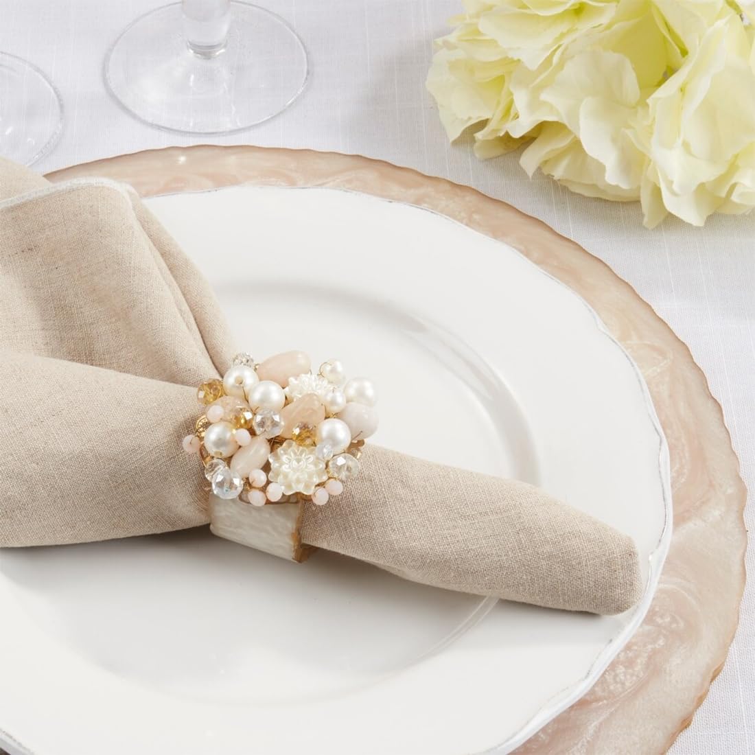 Beaded Radiance Resin Napkin Rings
