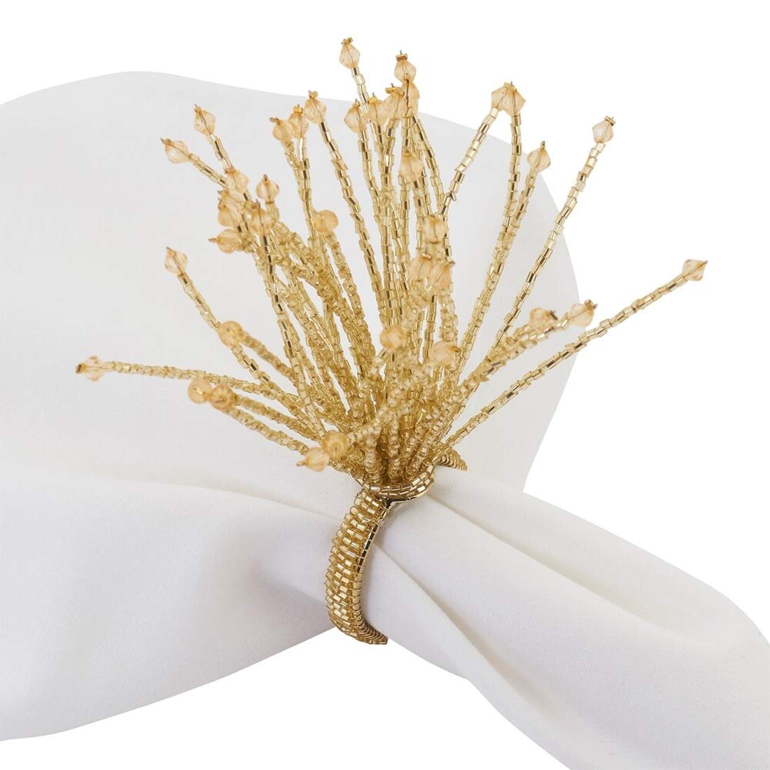 Hand Beaded Spray Design Decorative Napkin Rings