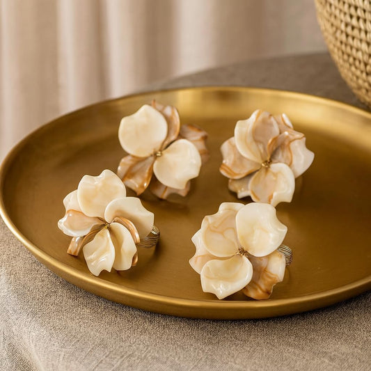 Ronds de serviette décoratifs au design floral élégant