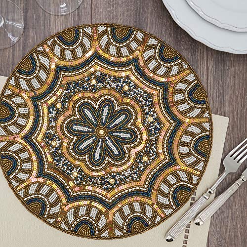 Hand Beaded Elegant Floral Placemat