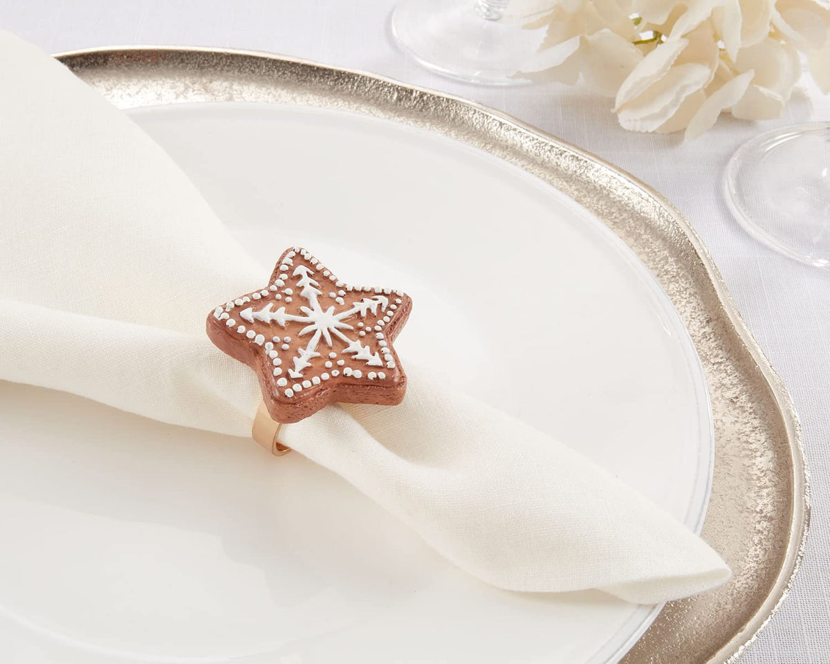 Christmas Gingerbread Star Design Napkin Rings