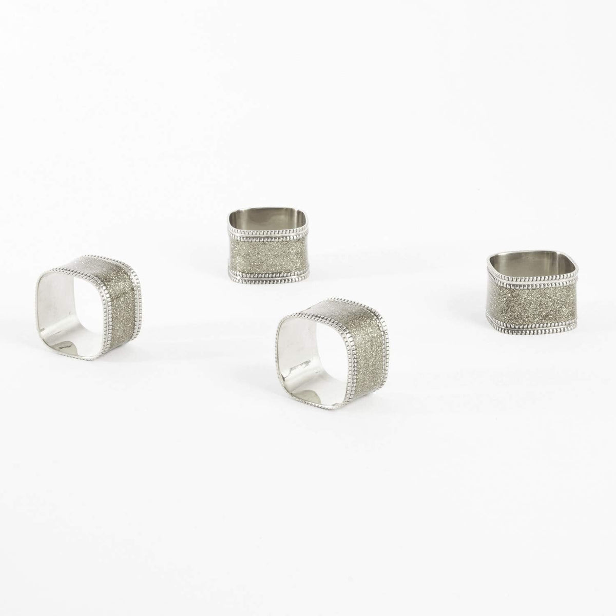 Sparkling Square Design Napkin Rings