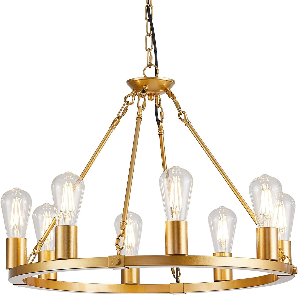 8 Lights Wagon Wheel Chandelier