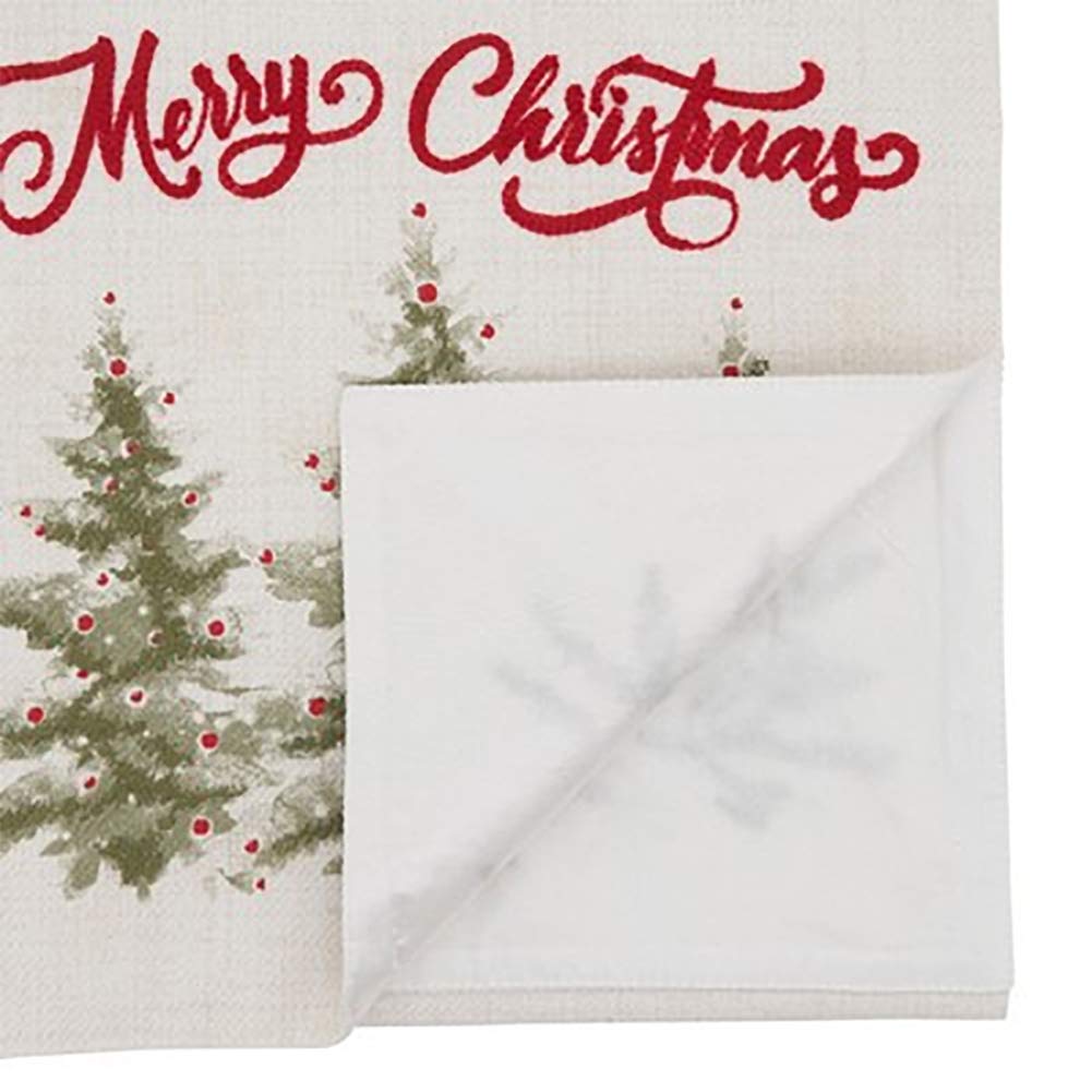 Merry Christmas Holiday Trees Decorative Table Runner (13" W x 72" L)