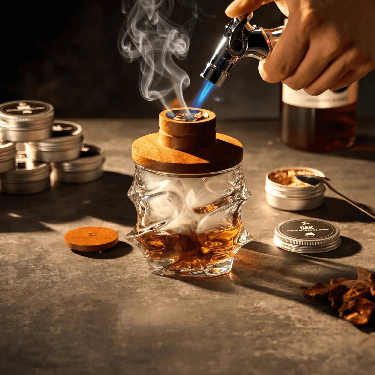 Kit de fumage Tsuki pour whisky et cocktail (ensemble Storm)