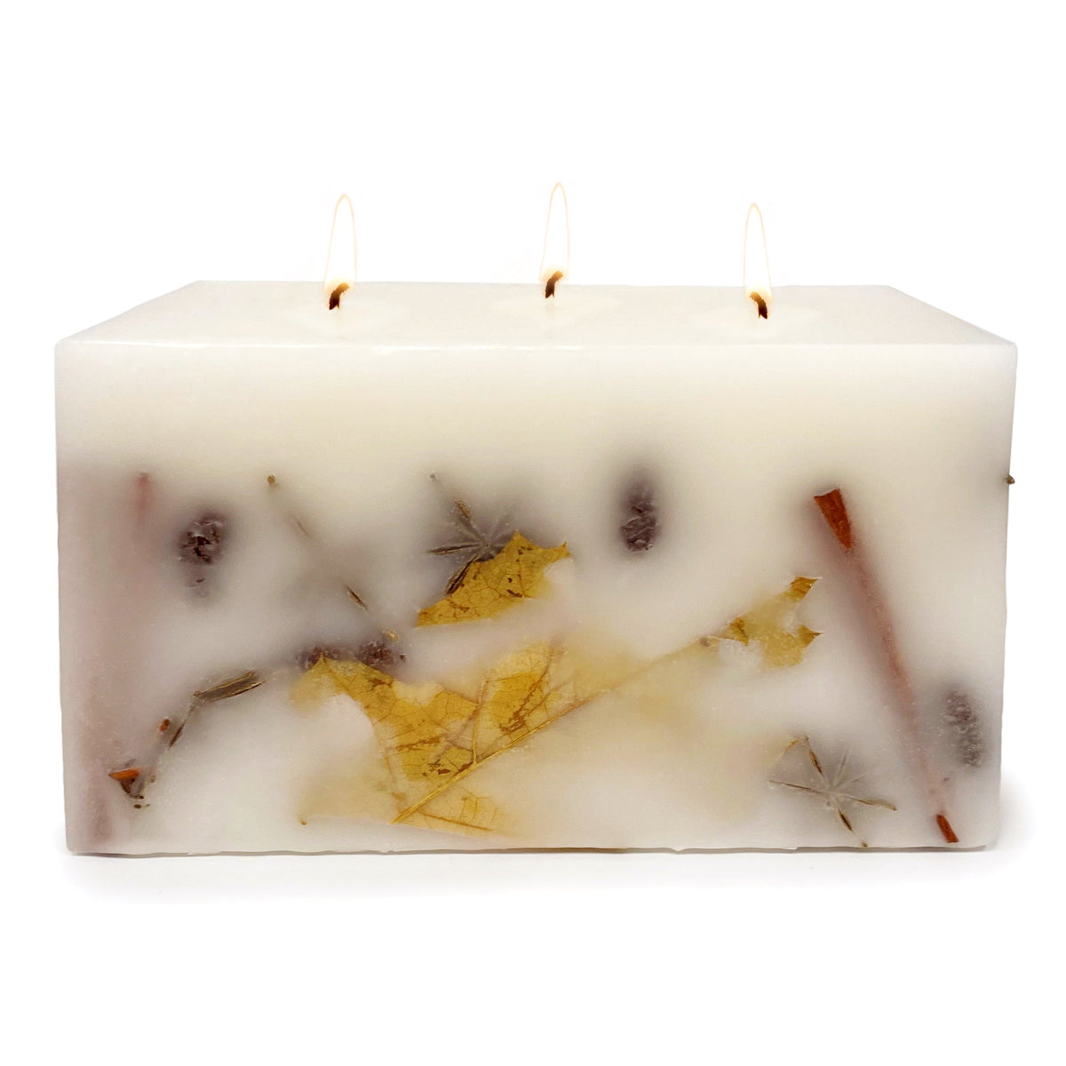 Candela botanica a 3 stoppini Harvest Oak Brick